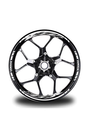 Beyaz Yamaha FZ6R Jant Sticker Etiket