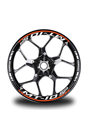 Turuncu Yamaha MT 10 SP Jant Sticker Etiket