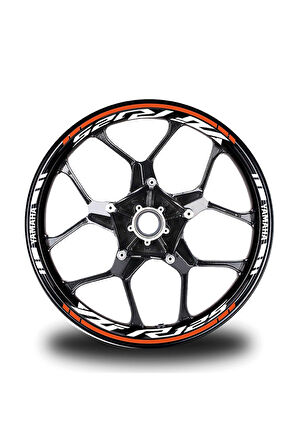 Turuncu Yamaha YZF R125 Takım Jant Sticker Etiket
