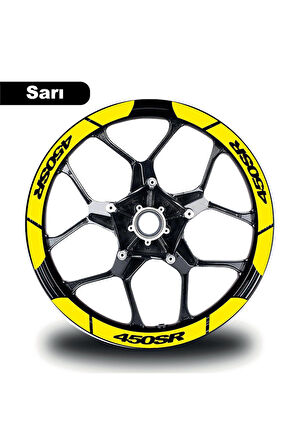 Sarı Cf Moto 450 Sr Geniş Jant Sticker Etiket Modeli