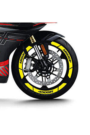 Sarı Cf Moto 450 Sr Geniş Jant Sticker Etiket Modeli