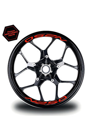 Bajaj N250 Jant İçi Yazı Sticker Modeli Neon Turuncu