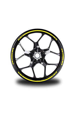 Yazısız Uzun Kısa Kesikli Tek Renk 16'lı Jant Sticker Modeli