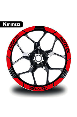 Kırmızı Yamaha YZF R25 Geniş Jant Sticker Etiket Modeli