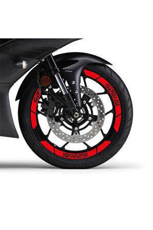 Kırmızı Yamaha YZF R25 Geniş Jant Sticker Etiket Modeli