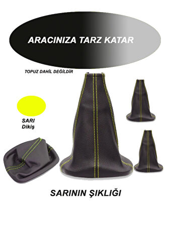 RENAULT SAFRANE Uyumlu Araç,Araba,Oto vites körüğü sarı dikiş
