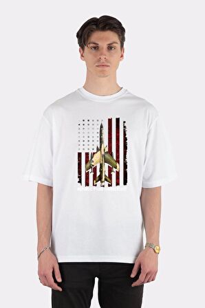 Unisex Beyaz Oversize T-shirt Republic F105 Thunderchief Vietnam Veteran Thud