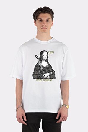 Unisex Beyaz Oversize T-shirt Why I Smile