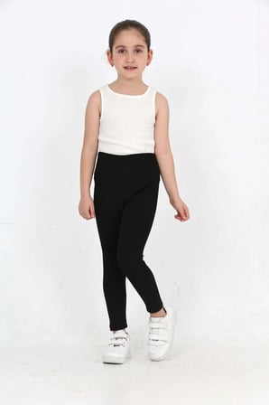 Kız çocuk Yüksek Bel İçi Havlu - Şardonlu Termal Kışlık Günlük-Casual, Spor, Egzersiz, Tayt