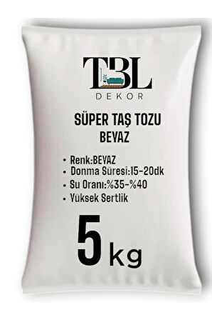  Beyaz Taş Tozu -  Taş Tozu - Hobi Harcı - Mumluk - Saksı-Obje Döküm Harcı 5KG  