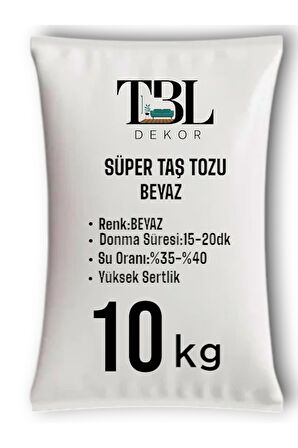  Beyaz Taş Tozu -  Taş Tozu - Hobi Harcı - Mumluk - Saksı-Obje Döküm Harcı 10 KG  - 