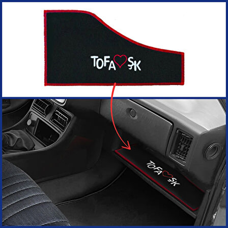 Tofaş Şahin Doğan Kartal Torpido Alt Sehpa Koruma Halısı | Nakışlı Torpido Alt Kaplama Halısı Örtüsü