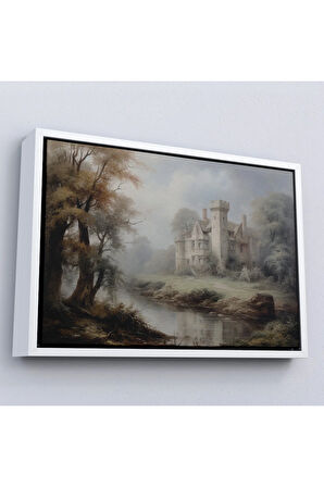 Ahşap Çerçeveli Ortaçağ İngiltere Şato Tablosu