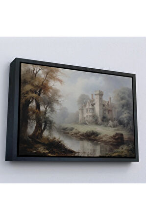 Ahşap Çerçeveli Ortaçağ İngiltere Şato Tablosu