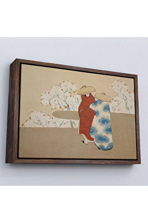 Ahşap Çerçeveli Japon Sanatçı Sekka Momoyagusa'Nun Gömlet İsimli Tablosu