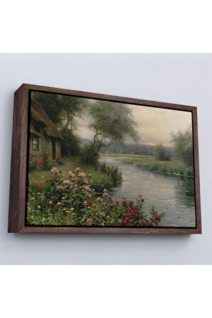 Ahşap Çerçeveli Louis Aston Knight, A River İn Normandy İsimli Tablosu