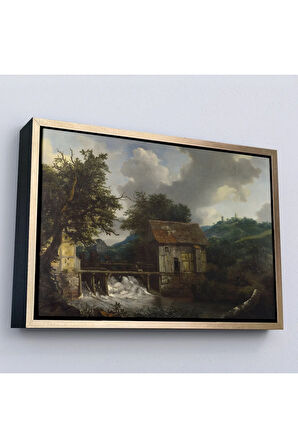 Ahşap Çerçeveli Jacob Van Ruis - Köy Hayatı Tablosu