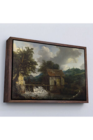 Ahşap Çerçeveli Jacob Van Ruis - Köy Hayatı Tablosu