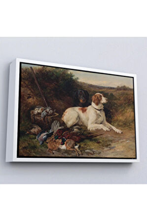 Ahşap Çerçeveli Av Köpekleri Tablosu-7019