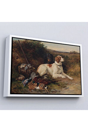 Ahşap Çerçeveli Av Köpekleri Tablosu-7019