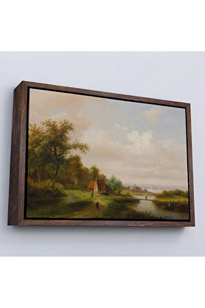 Ahşap Çerçeveli Ortaçağ Rusyası Köy Evi Manzarası Tablo-7021