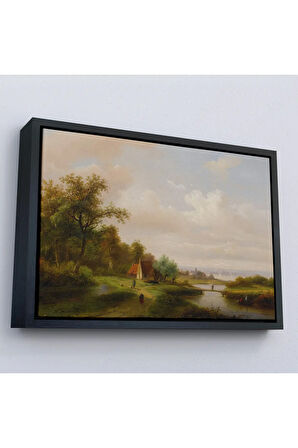 Ahşap Çerçeveli Ortaçağ Rusyası Köy Evi Manzarası Tablo-7021