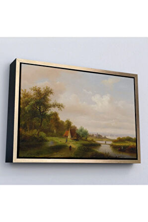 Ahşap Çerçeveli Ortaçağ Rusyası Köy Evi Manzarası Tablo-7021