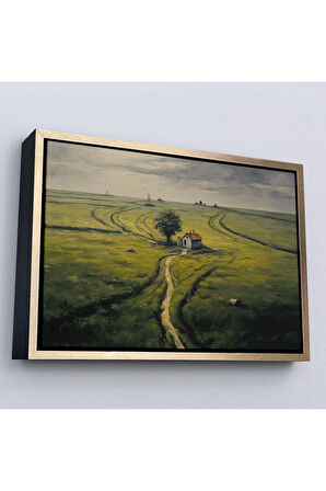 Ahşap Çerçeveli Hiçliğin Ortasındaki Ukrayna Köy Evi Tablo-7026