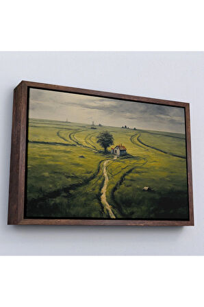 Ahşap Çerçeveli Hiçliğin Ortasındaki Ukrayna Köy Evi Tablo-7026