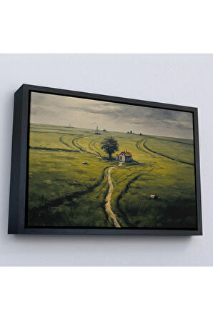 Ahşap Çerçeveli Hiçliğin Ortasındaki Ukrayna Köy Evi Tablo-7026
