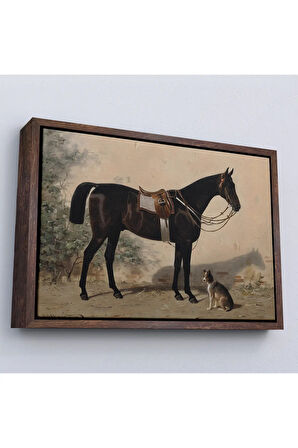 Ahşap Çerçeveli Emil Volkers'In Ahırdaki At Tablosu-7027