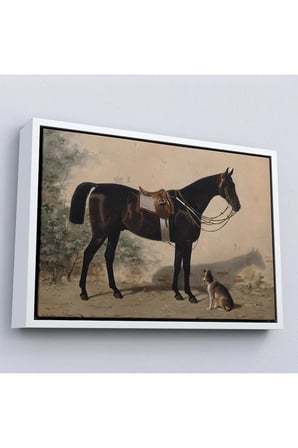 Ahşap Çerçeveli Emil Volkers'In Ahırdaki At Tablosu-7027