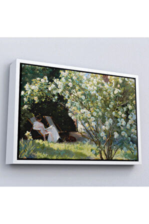 Ahşap Çerçeveli Severin Kroyer Güller Bahçesi Tablosu-7029