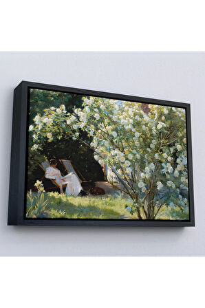 Ahşap Çerçeveli Severin Kroyer Güller Bahçesi Tablosu-7029