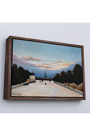 Ahşap Çerçeveli Henri Julien Félix Rousseau - The Eiffel Tower Eyfel Kulesi Tablosu-7042