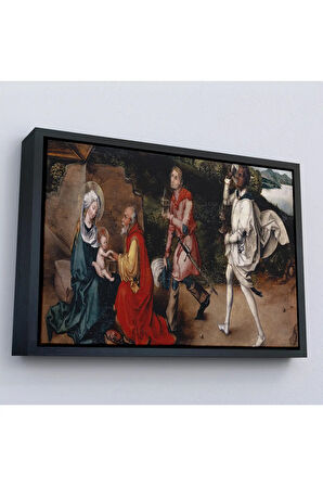 Ahşap Çerçeveli Albrecht Dürer - Magi'Nin Hayranlığı Tablosu-7049