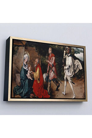 Ahşap Çerçeveli Albrecht Dürer - Magi'Nin Hayranlığı Tablosu-7049