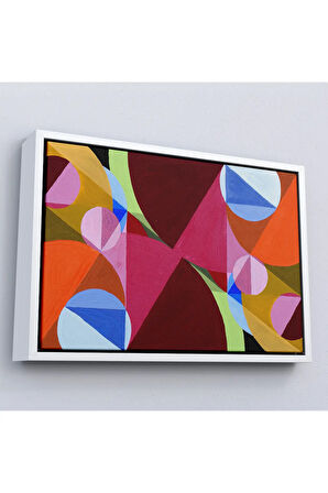 Ahşap Çerçeveli Dik Açılarla Kesilen Soyut Tablo-7052