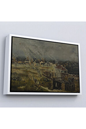 Ahşap Çerçeveli Henri Rousseau - Champigny Savaşı Tablosu-7054