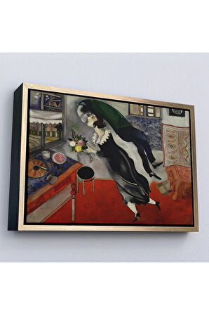 Ahşap Çerçeveli Marc Chagall - Birthday Doğum Günü Tablosu-7057
