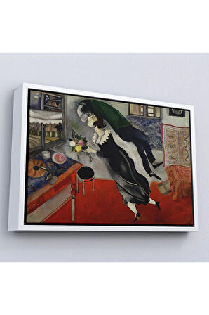 Ahşap Çerçeveli Marc Chagall - Birthday Doğum Günü Tablosu-7057