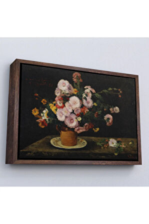 Ahşap Çerçeveli Aster Buketi, 1859, Gustave Courbet Tablo-7059
