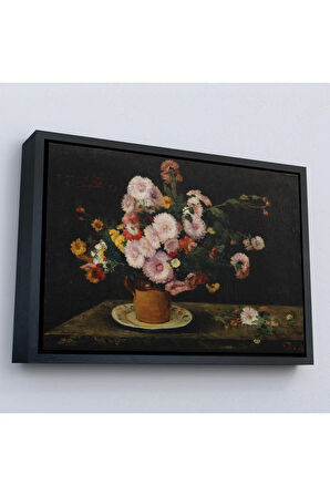 Ahşap Çerçeveli Aster Buketi, 1859, Gustave Courbet Tablo-7059