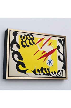 Ahşap Çerçeveli Henri Matisse- Caz'Dan Beyaz Filin Kabusu Tablo-7079