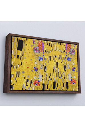 Ahşap Çerçeveli Gustav Klimt - Öpücük Tablo-7085