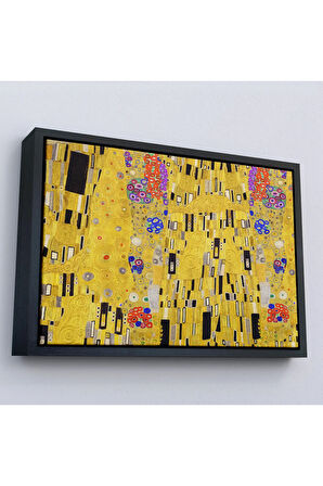 Ahşap Çerçeveli Gustav Klimt - Öpücük Tablo-7085