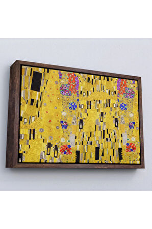 Ahşap Çerçeveli Gustav Klimt - Öpücük Tablo-7085