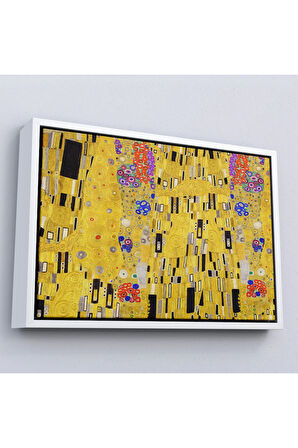Ahşap Çerçeveli Gustav Klimt - Öpücük Tablo-7085