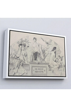 Ahşap Çerçeveli Gustav Klimt - Doğaın Alemleri Tablosu - The Realms Of Nature-7087