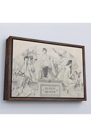 Ahşap Çerçeveli Gustav Klimt - Doğaın Alemleri Tablosu - The Realms Of Nature-7087